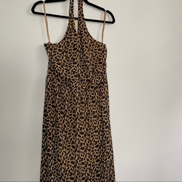 Cheeta Print Halter Dress - Picture 1 of 6